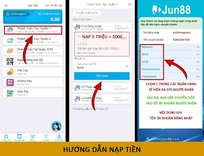 Hướng dẫn nạp tiền casino Jun88 hiệu quả Hướng dẫn nạp tiền casino Jun88 hiệu quả